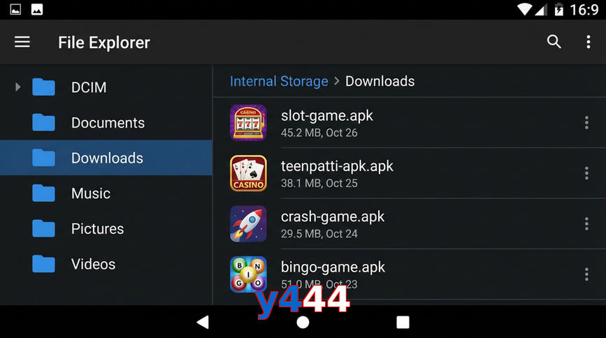Main screen of Y444 gameapk page for PK players